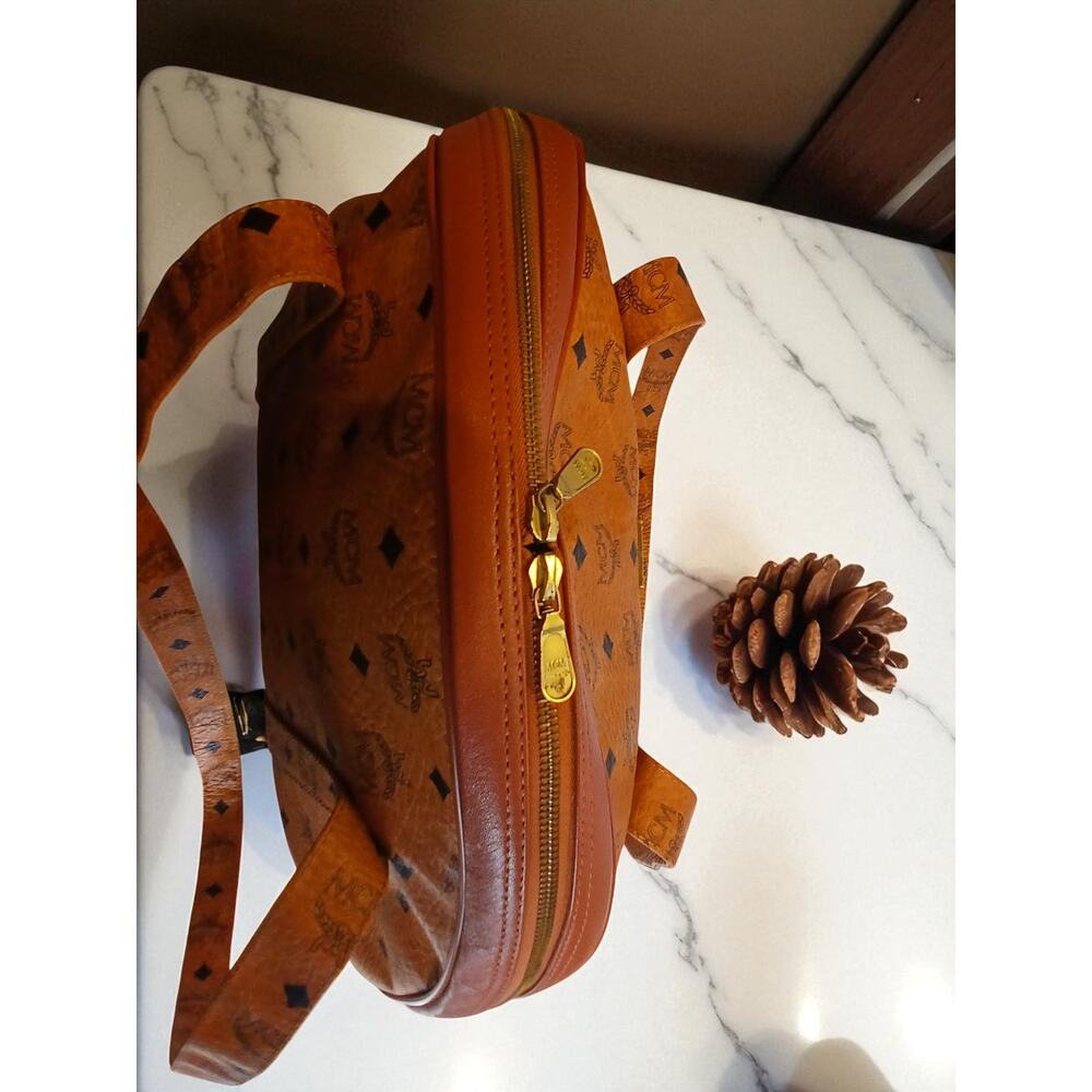 Authentic MCM Visetos Vintage LG Dome Shoulder Bag Cognac Monogram MSRP $1,450 - Picture 15 of 16